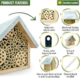 Garden Locker Wild Bee House Insect Hotel with Metal Roof 17x12x17cm view 4