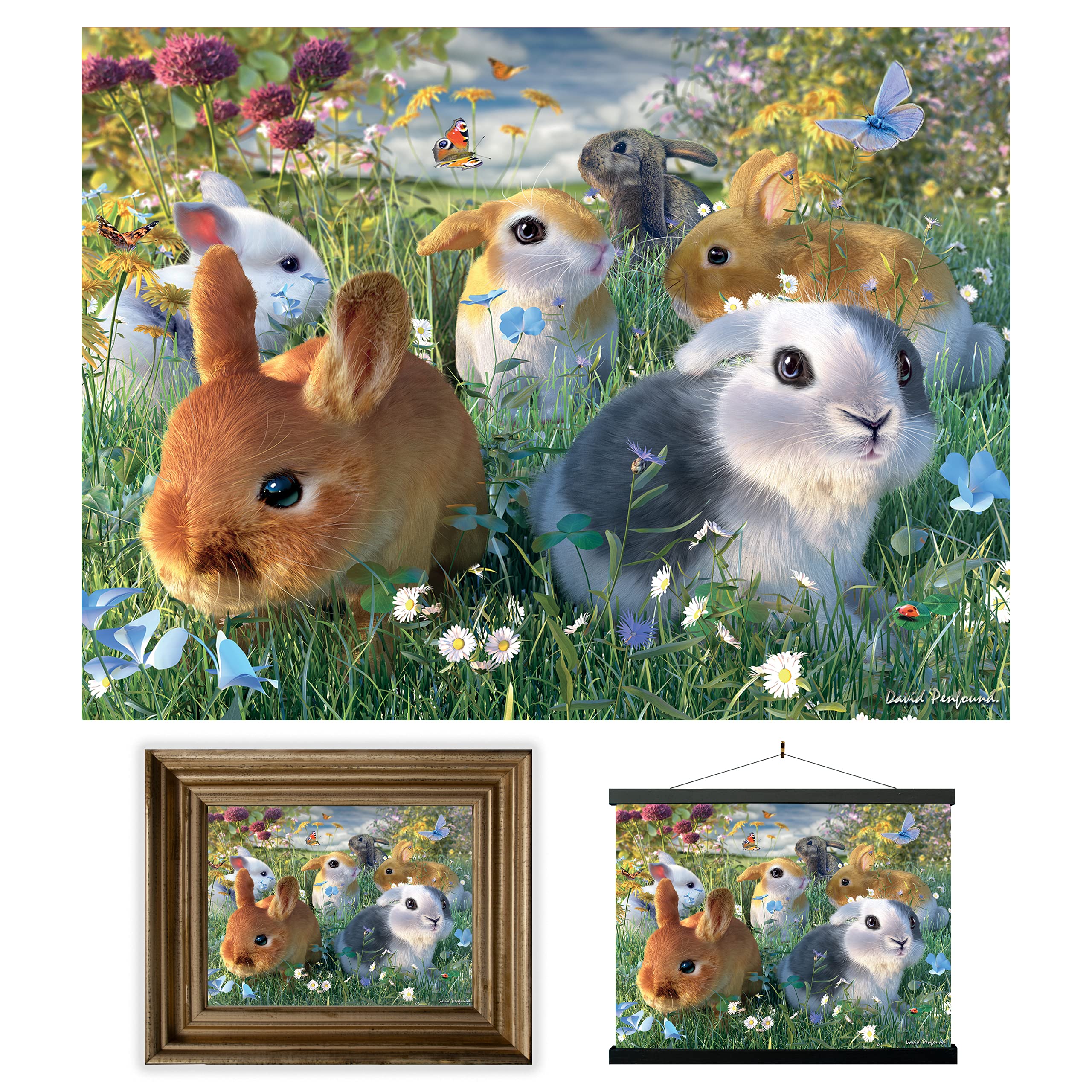3D LiveLife Lenticular Wall Art Prints - Bunnies from Deluxebase. Unframed 3D Bunny Rabbit Poster. A perfect wall filler. Original artwork licensed from renowned artist, David Penfound — image 1