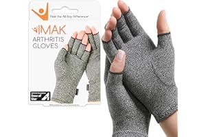 Brownmed - IMAK Compression Arthritis Gloves - Compression Gloves for Arthritis & Joint Pain Support - Men's & Women's Fingerless Gloves to Support Circulation