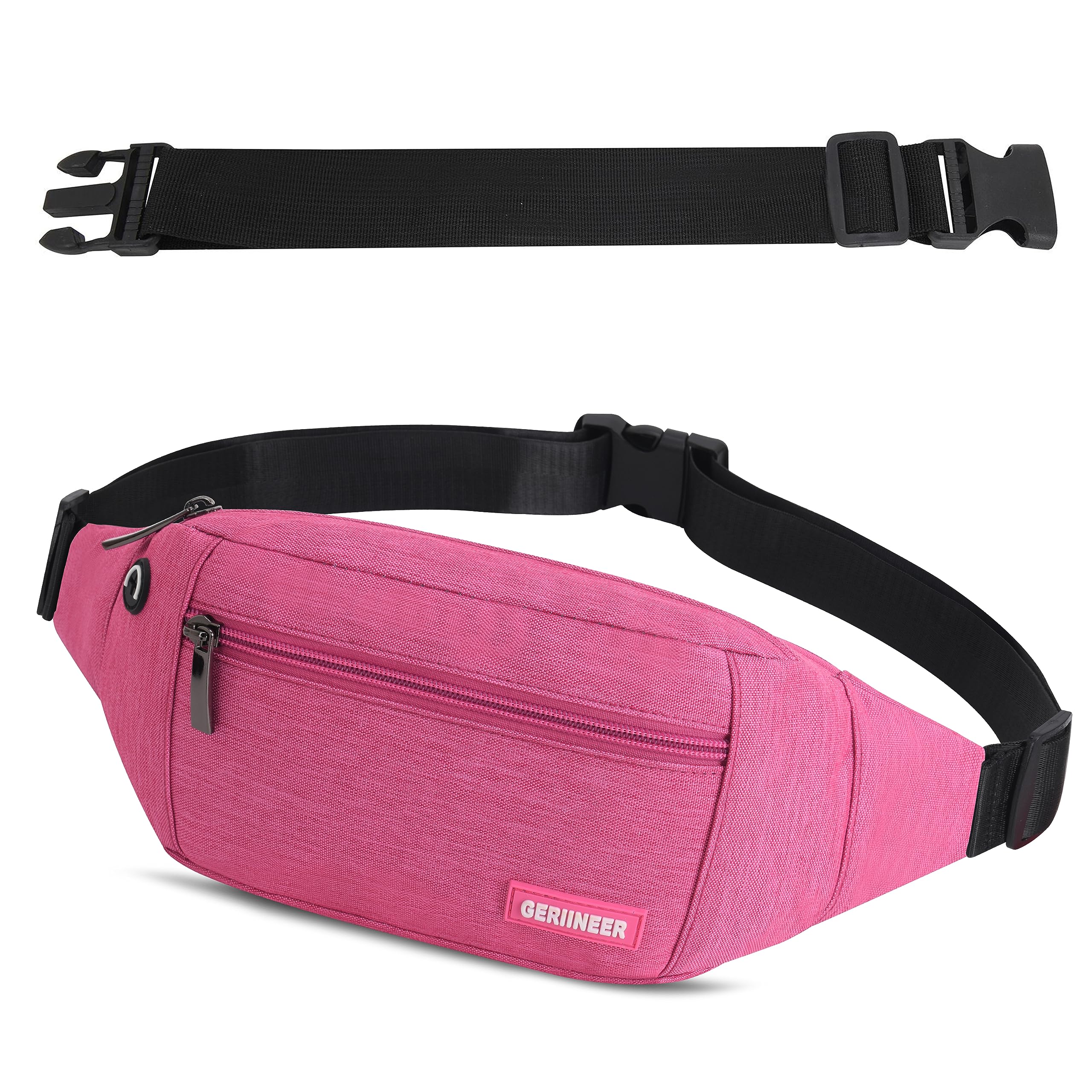 GERIINEER Bumbags Waist Fanny Pack for Women Ladies Men Waterproof Unisex Bum Bag with 30cm Extended Belt and Headphone Jack for Dog Walking Running Traveling Cycling Hiking Outdoor Sport — image 1