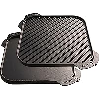 Lodge LSRG3 Cast Iron Single-Burner Reversible Grill/Griddle, 10.5-inch