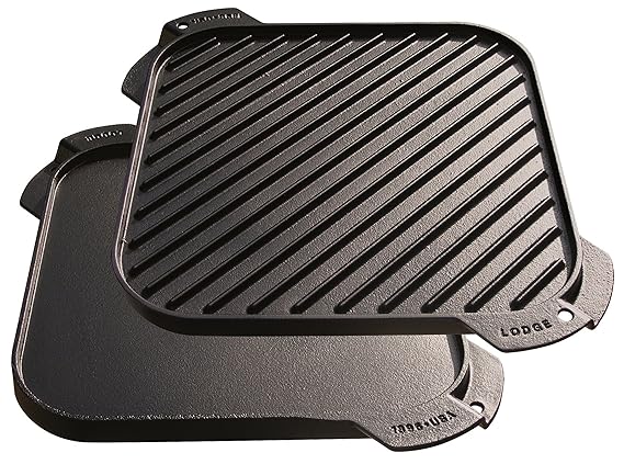 Lodge Quadratische Grillplatte zum Wenden, 26,7 cm