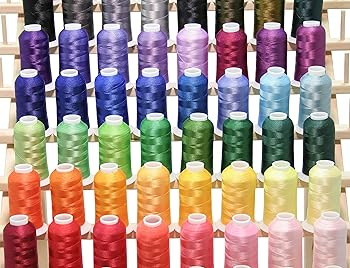 ThreadNanny PREMIUM 50 Cones (1100 Yards Each) of Polyester Embroidery Threads
