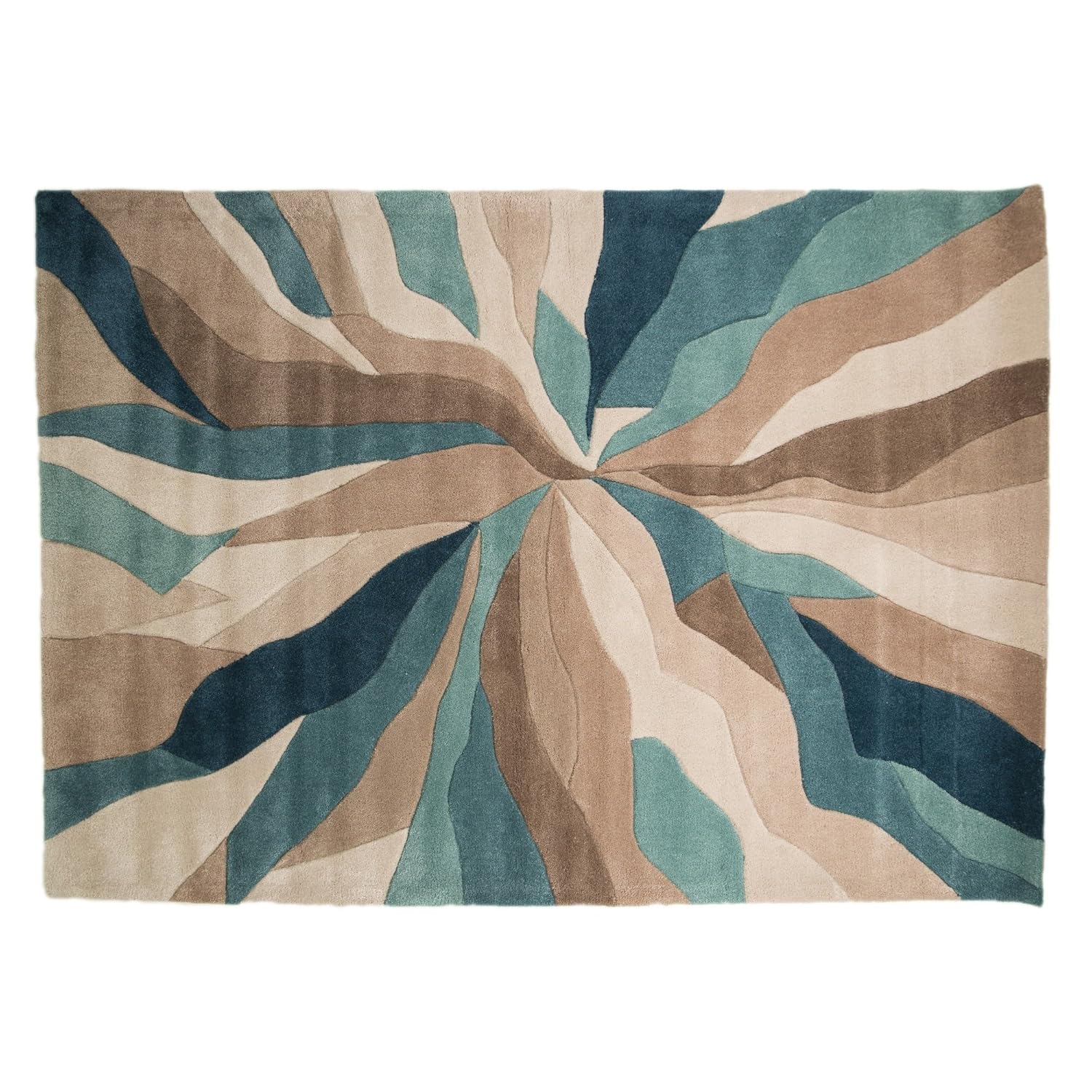 Flair Rugs Infinite Splinter Handtufted Rug, Teal/Green, 160 x 220 Cm