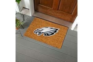 TEAM SPORTS AMERICA NFL Philadelphia Eagles Natural Coir Doormat, Official Full Color Team Logo, 28 x 16 Inches, Non Slip Back, Front Door Welcome Floor Mats, Indoor Outdoor Entrance Home Décor