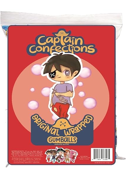 CAPTAIN CONFECTIONS 5LB ORIGINAL BUBBLE GUM, PACK OF GUM BULK INDIVIDUALLY WRAPPED, TREAT YOUR KIDS WITH INDIVIDUALLY WRAPPED GUM CANDY