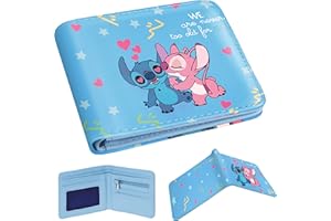 Oqplog Leather Wallet for Boys Wallets for Girls Kids Wallet Cute Kawaii Cartoon Aesthetic Character Fun Purse Credit ID Card Slim Thin Bi-fold Small Coin Purses for Teens Minimalist CP