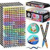 NICETY 264 Colors Acrylic Paint Markers – Ultimate Water-Based Brush Tip Acrylic Pens with Automatic Ink Control for Comprehensive Art Projects