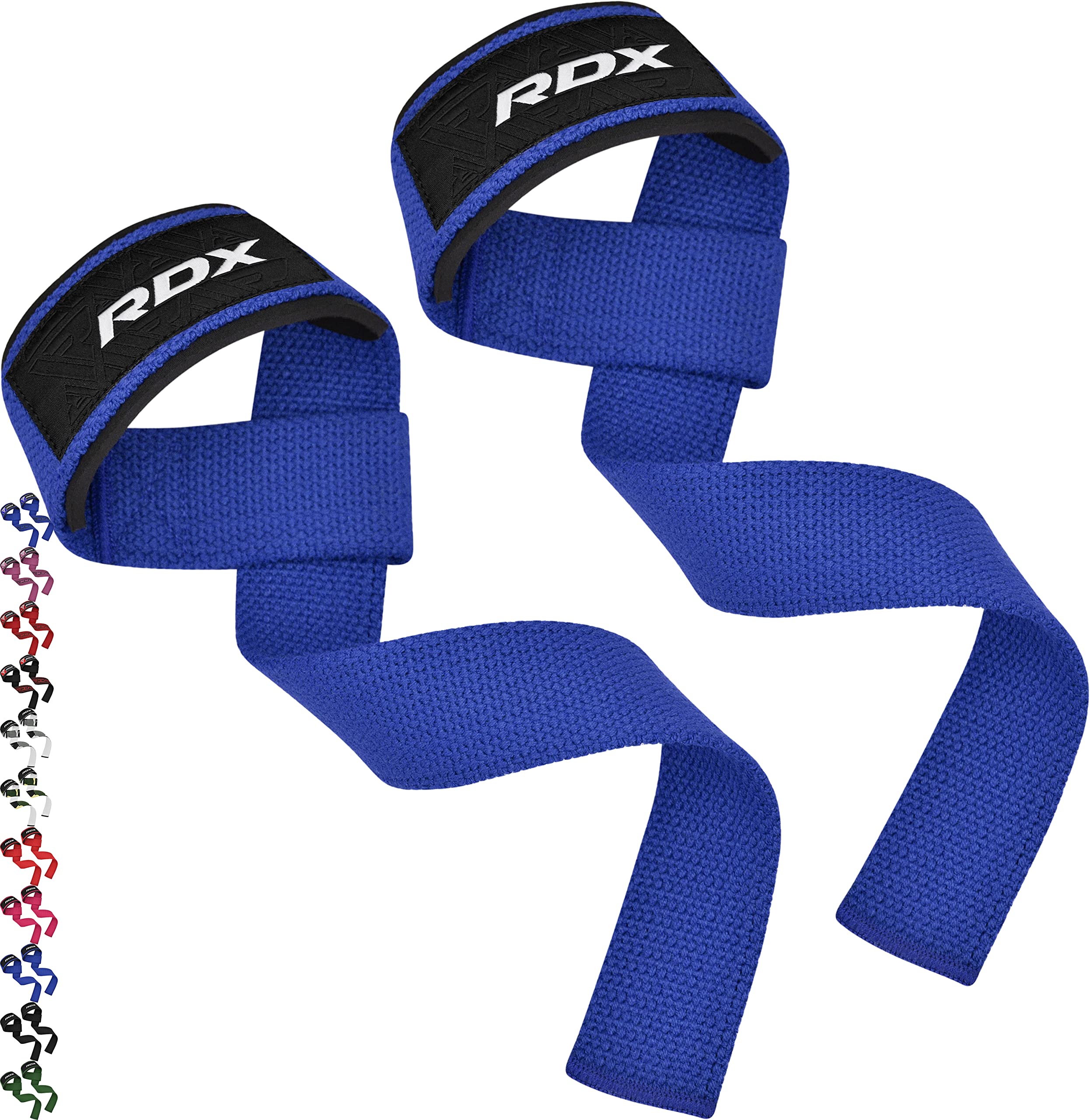 RDX Lifting Straps for Weightlifting – 100% Cotton Heavy Duty Gym Wrist Strap with 5MM Neoprene Padding, 60CM Anti-Slip Hand Grip Wraps for Deadlifts Powerlifting Workouts Strength Training, Men Women