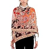 Achillea Elegant Paisley Floral Pashmina Shawl and Wrap – Boho Rave Scarf for Festival, Travel & Everyday Wear