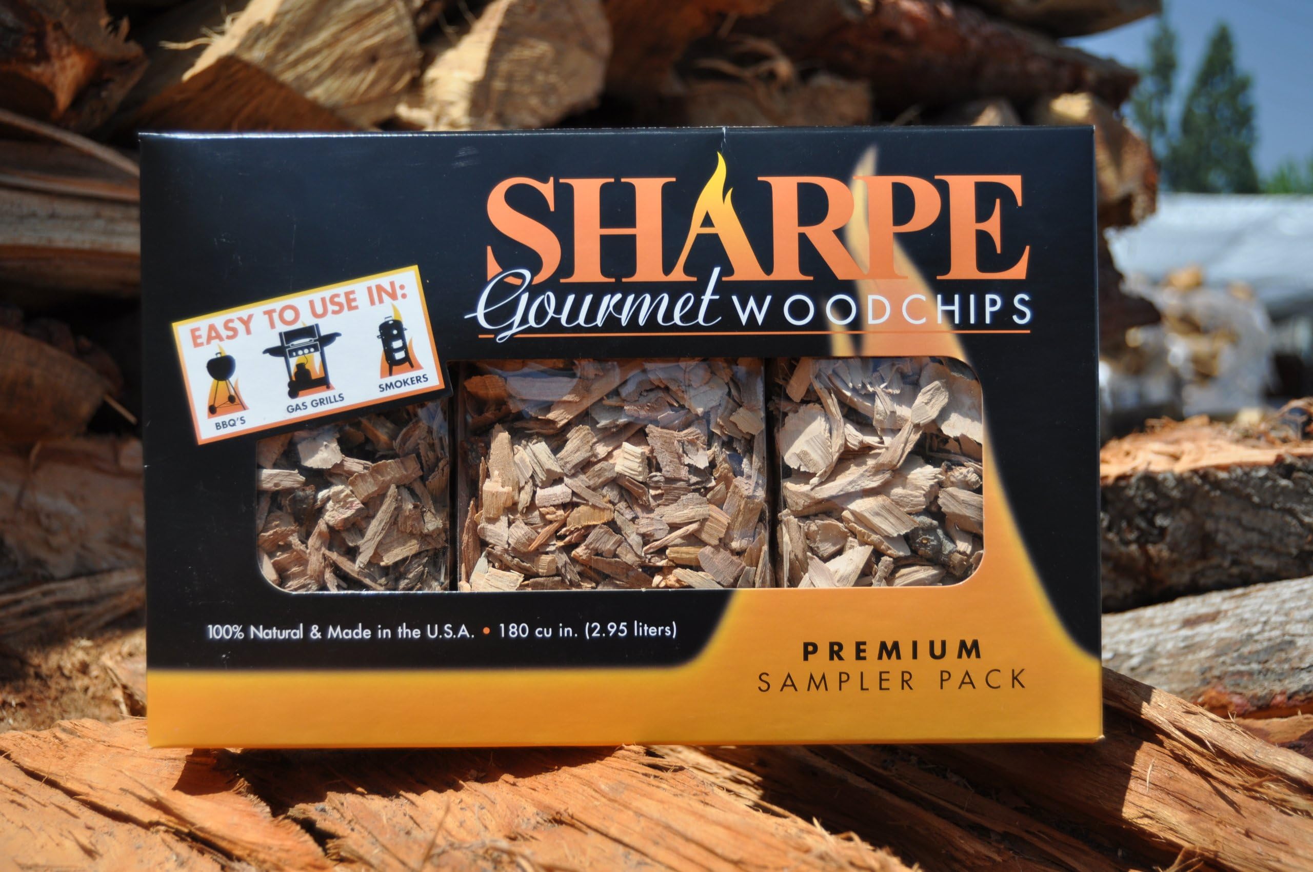 Gourmet Wood Chips - Sampler Pack #3: Alder Chips, Peach Chips, Red Oak Chips