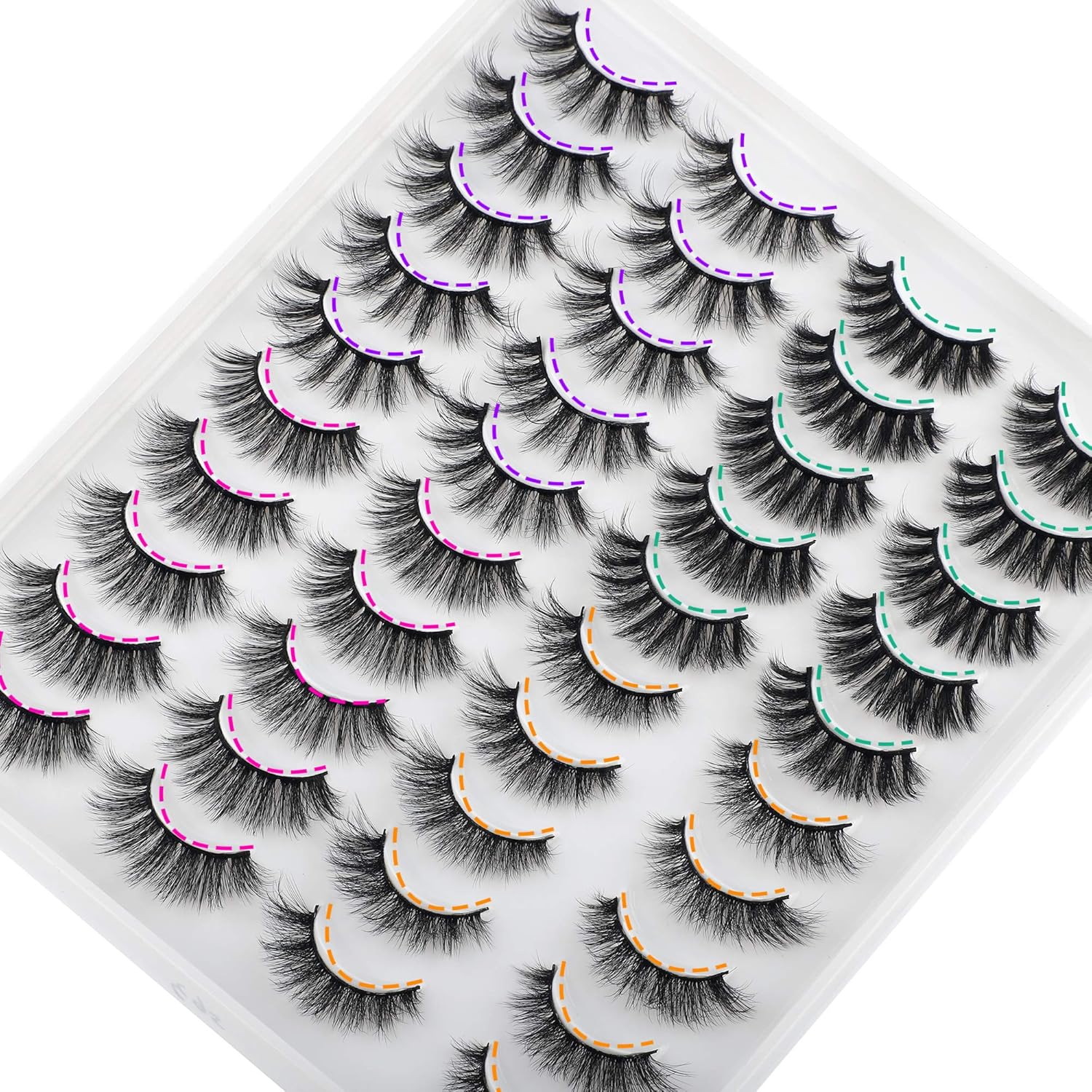 JIMIRE 20 works False Eyelashes 4 Styles Fluffy Eyelashes Pack 3D Volume Faux Mink Lashes Packs, Black, 20 Pair (Pack of 1) - Image 4