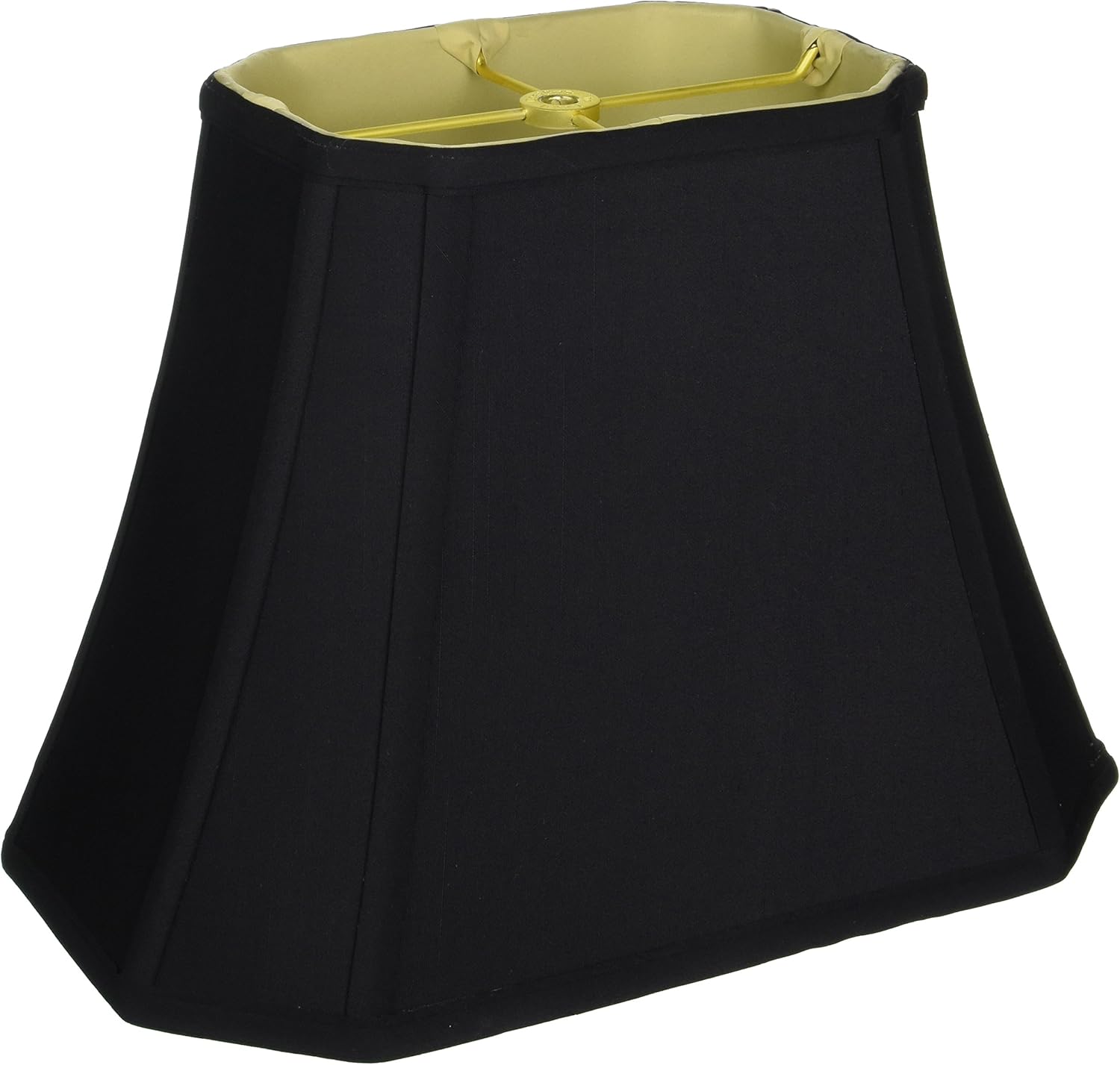 Royal Designs Rectangle Cut Corner Lamp Shade, Black, (6 x