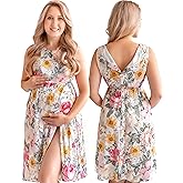 ECO BABY Made With Love 3-in-1 Labor and Delivery Gown for Hospital, Nursing Nightgown, Maternity Dress for Breastfeeding
