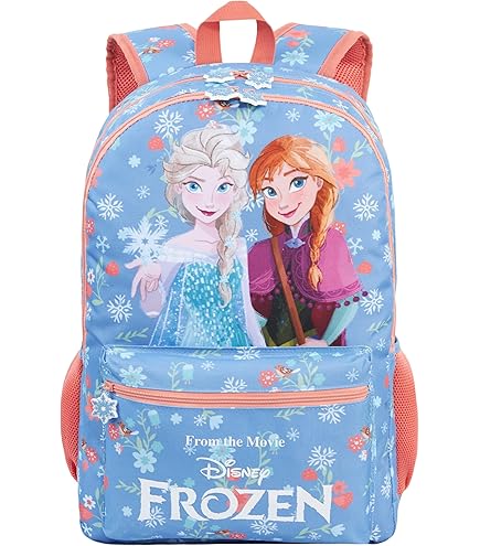 Ruz Frozen Anna And Elsa Toddler Girl 12 Inch Mini Backpack (Pink-Blue)