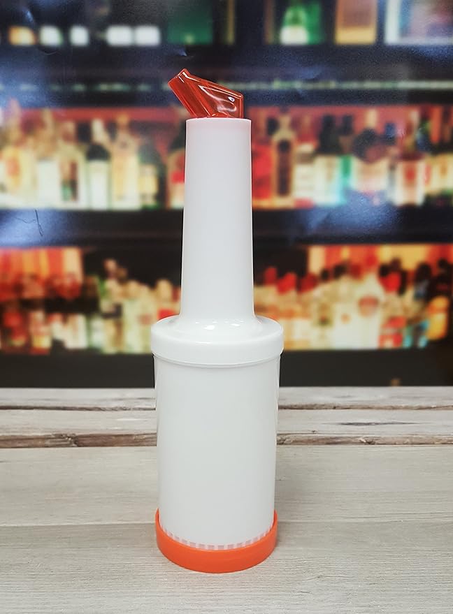 SET of 2, ORANGE Bar Store and Pour Quart Juice Containers