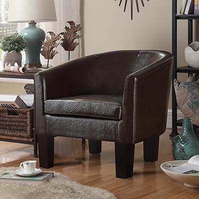 Rosevera Armchair Barrel Club Chair, Black