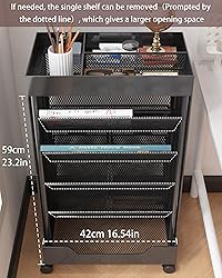 UMDONX Rolling Book Cart Double-Sided Large