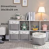 Mangata Cube Storage Boxes 28x28x28cm Grey White 3 Pack view 2