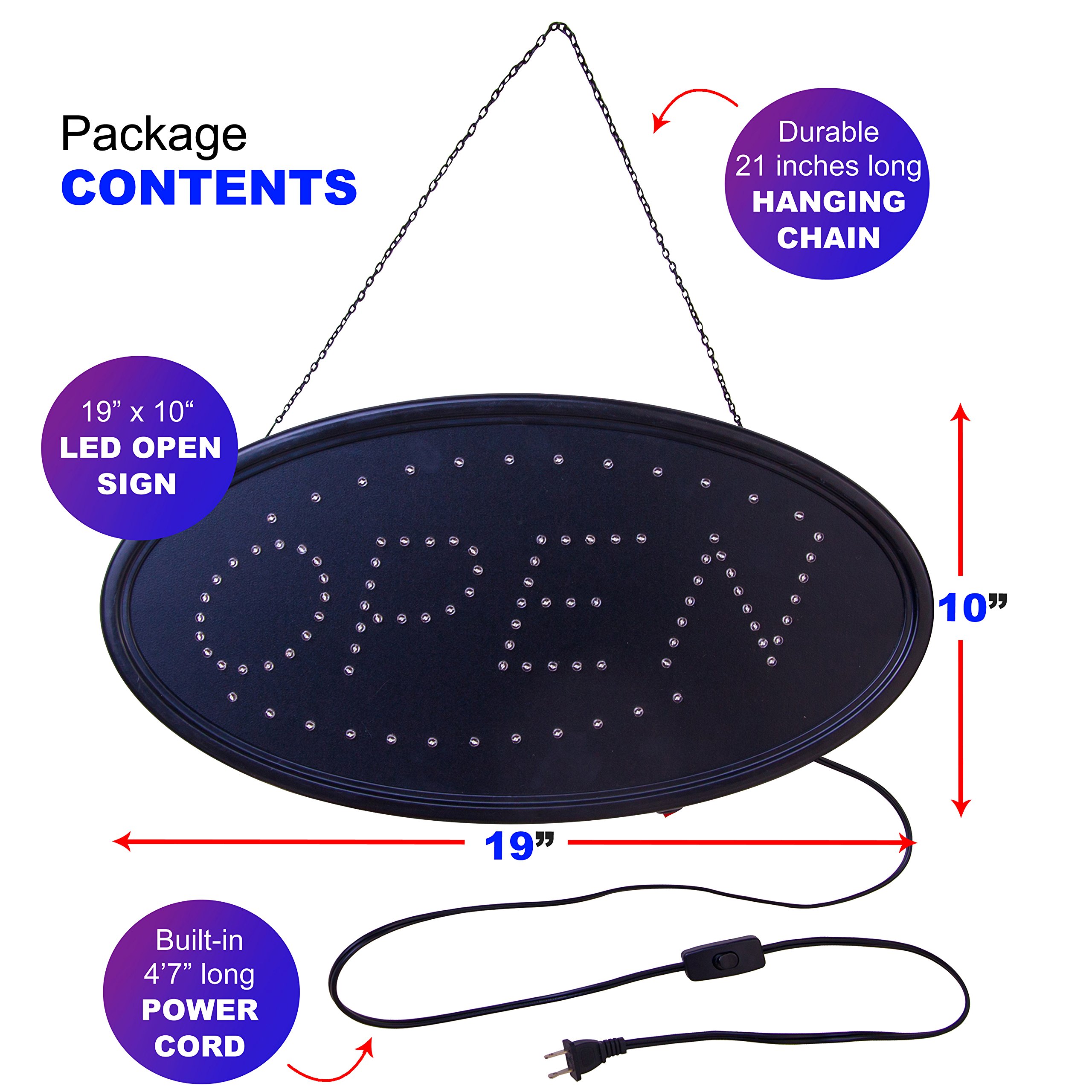 Mua Ultima LED Neon Open Sign for Business: Oval LED Sign with Flashing ...
