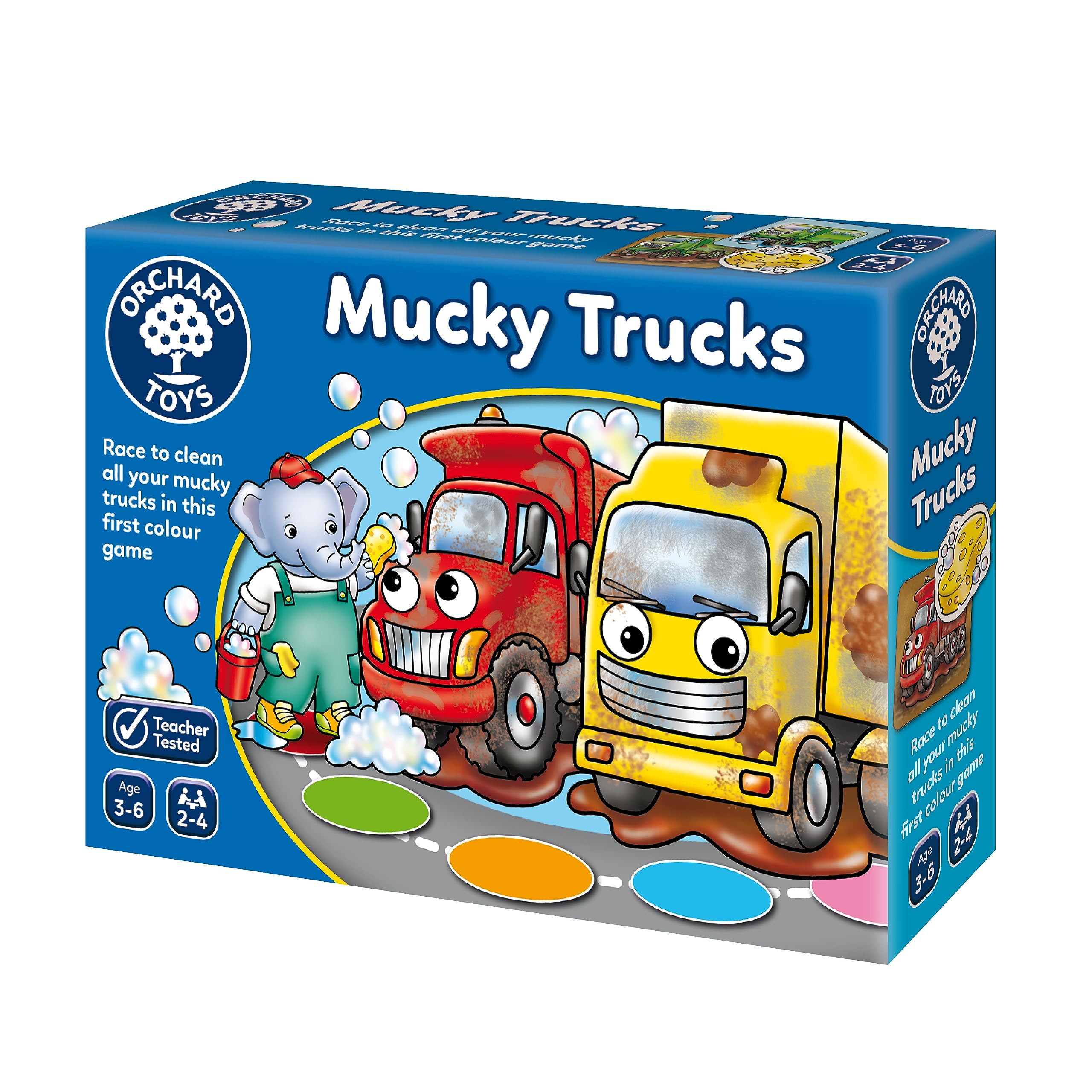 Orchard Toys Mucky Trucks Game, A fun colour matching game for kids age 3-6, Educational Game