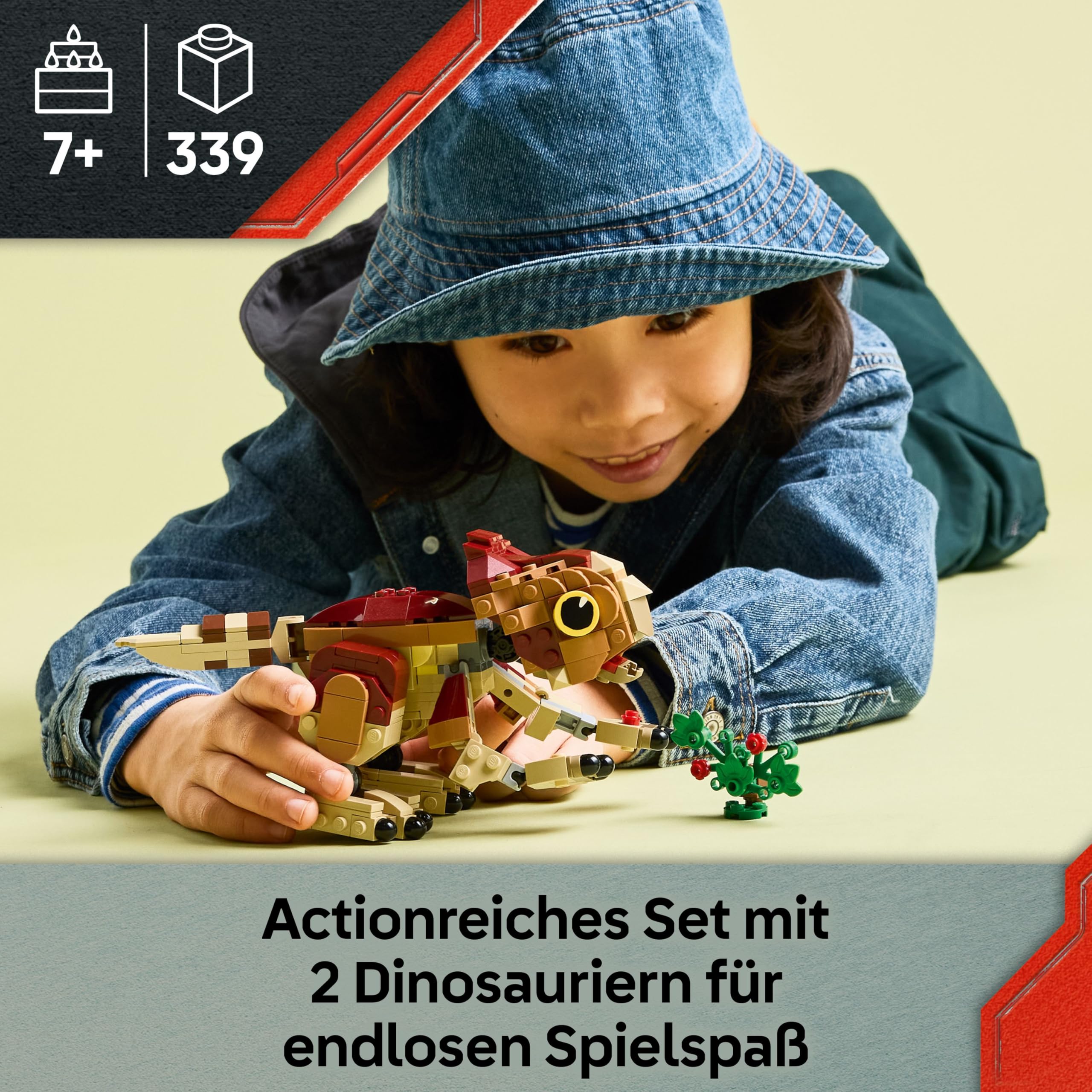LEGO Jurassic World Babydinosaurier Dolores: Aquilops – Spielzeug-Dinosaurier zum Bauen und Spielen mit Spielpflanze – Geschenk für Kinder ab 7 Jahren und Fans des Films Die Wiedergeburt – 76970 2