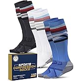 Pembrook 3 Pairs Compression Socks 20-30 mmHg - Compression Socks for Women and Men | Running, Athletic, Travel, Nurses