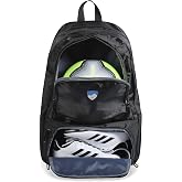 Hard Work Sports Soccer Backpack with Ball Holder, Soccer Bag with Separate Cleat Compartment