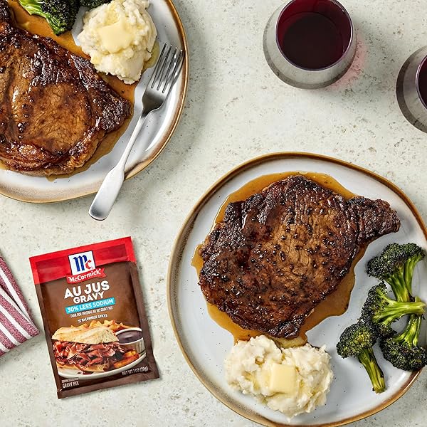 MCCORMICK 30% LESS SODIUM AU JUS GRAVY MIX, 1 OZ