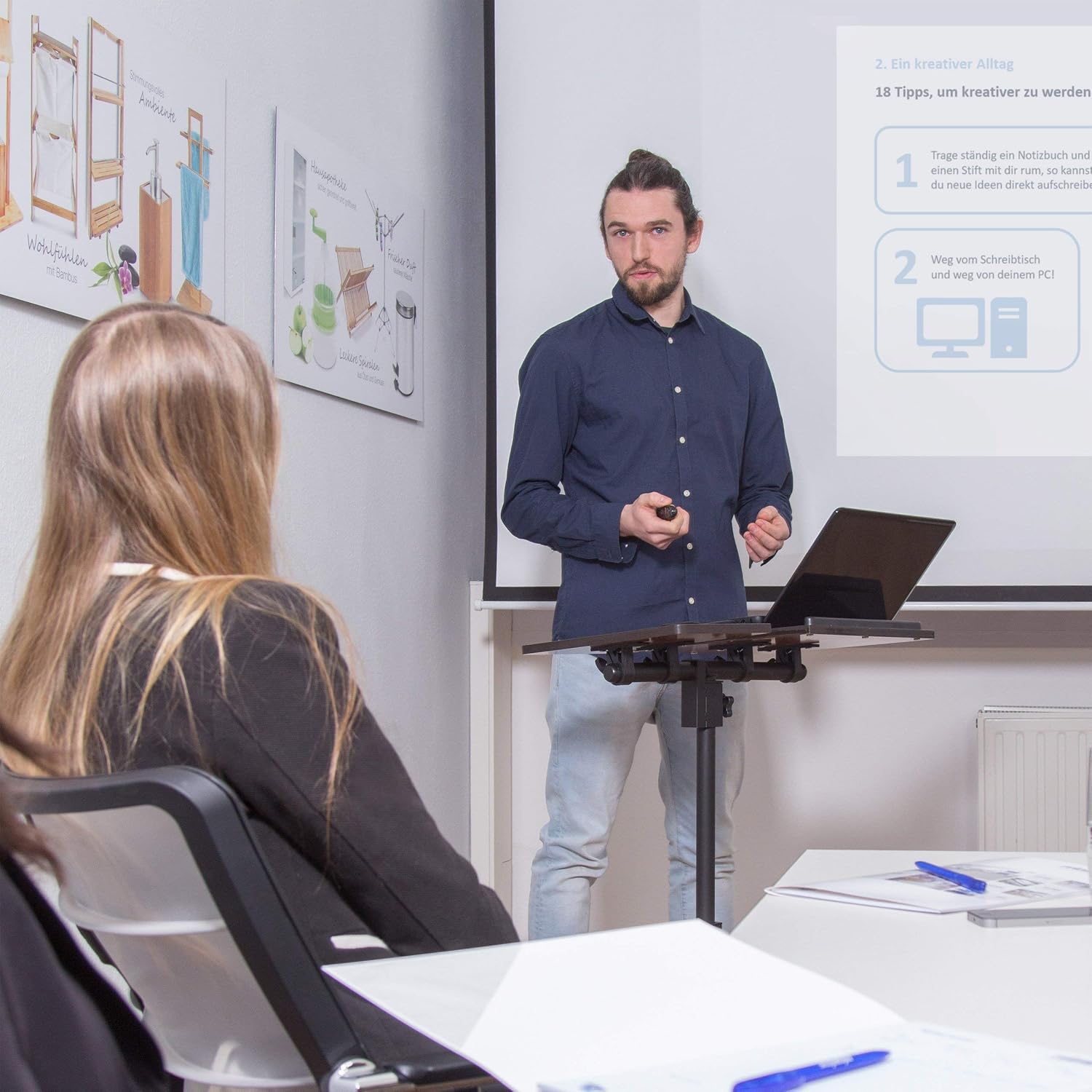 Relaxdays Laptop Table Height-Adjustable 95 x 60 x 40 cm Notebook Stand also for Lefties Sofa Table Side Table Laptop Desk with Wheels & Surface for Mouse with 2 Stop Bars - Image 4