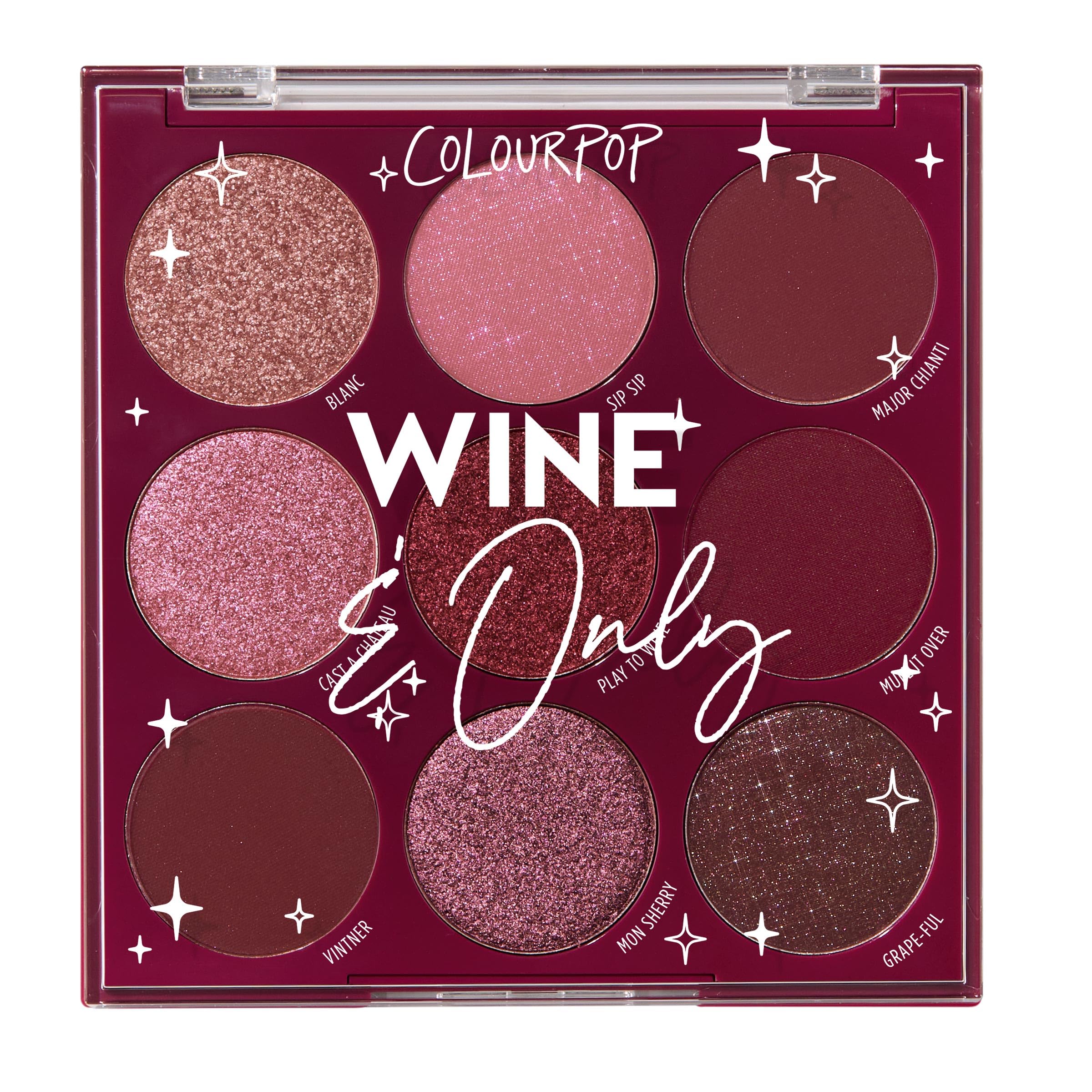 Photo 1 of ColourPop Wine & Only Eyeshadow Palette - Deep Red & Burgundy Eye Makeup Palette with Matte, Metallic and Matte Sparkle Finishes - High-Pigment Eye Makeup with a Long-Wearing Formula (0.3 oz)