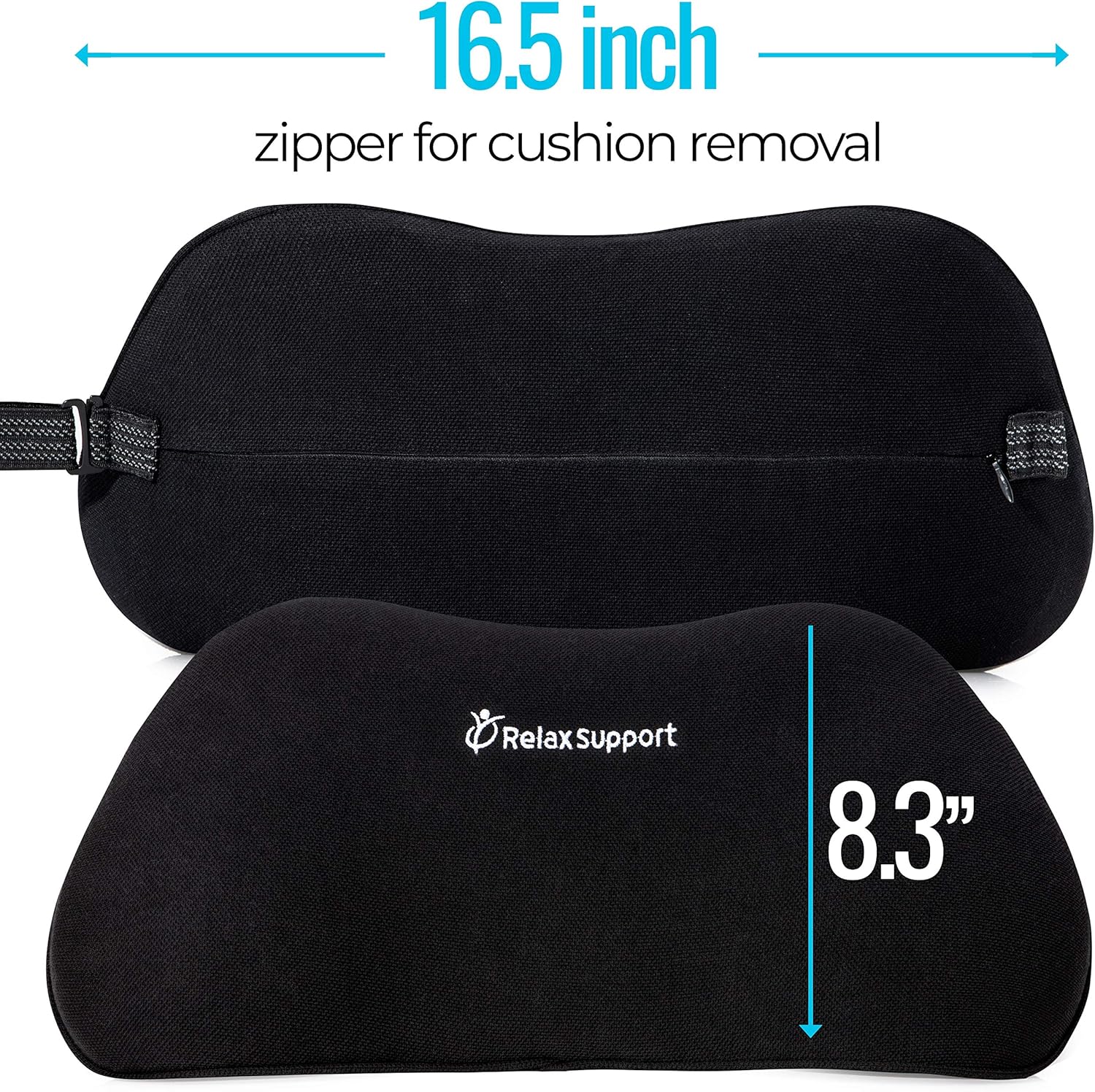 RS1 Back Support Pillow by Relax Support – Lumbar Pillow Upper and Lower Back for Chair Back Pain Uses ArcContour Special Patented Technology Has Unique Lateral Convex Shape for a Pain Free Back: Home & Kitchen