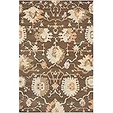SAFAVIEH Florenteen Collection Area Rug - 5'1" x 7'7", Brown & Ivory, Traditional Design, Non-Shedding & Easy Care, Ideal for