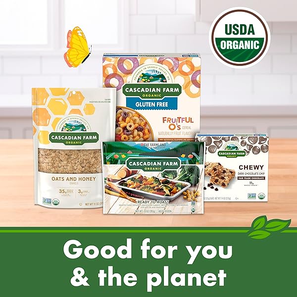 CASCADIAN FARM ORGANIC CINNAMON OAT CLUSTERS BREAKFAST CEREAL, MADE WITH WHOLE GRAIN, NON-GMO, 15 OZ