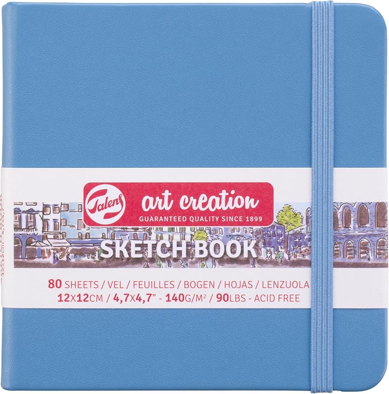 Talens Art Creation Sketchbook Lake Blue 12x12cm 140g 80 Sheets Hard-Bound
