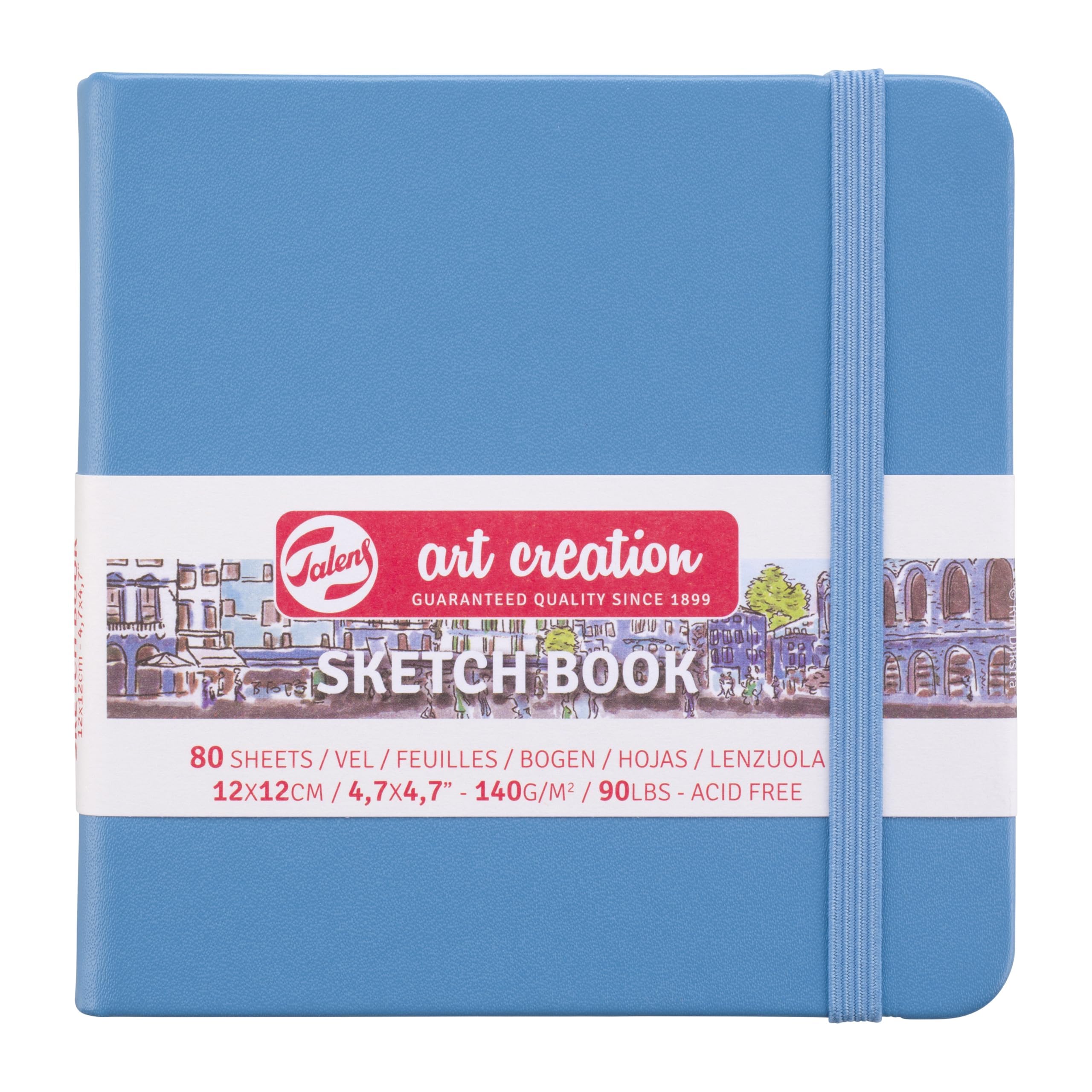 Talens Art Creation Sketchbook - Lake Blue - 12x12cm - 140g - 80 Sheets - Hard-Bound - Multipurpose Drawing Paper