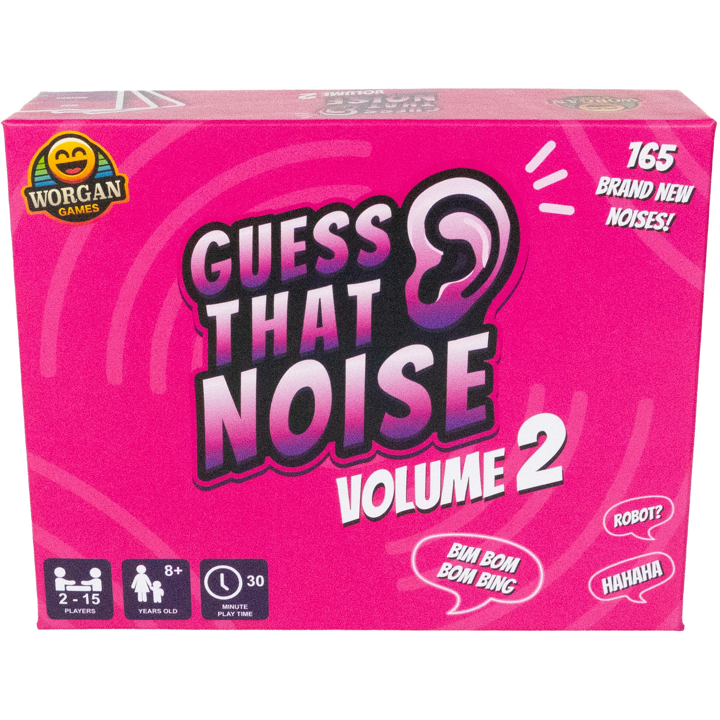 Worgan Games Guess That Noise Volume 2: Funny Sound Impressions Party Game for Family & Friends - 2-15 Players - Ages 8+