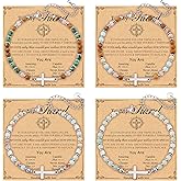 FIRAZIO 4PCS Cross Bracelet for Women - Christian Gifts Stocking Stuffers for Women Best Friend Bracelet Religious Confirmation Baptism Easter Birthday Christmas Gifts Jewelry