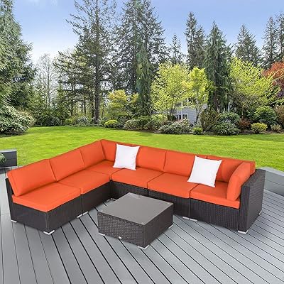 All-Weather Outdoor Sectional Sofa Set with Orange Nigeria Ubuy