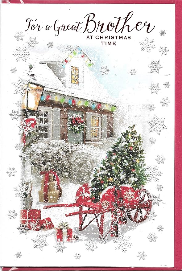 Christmas Card for Brother 15 x 23 cm for a Great Brother at Christmas