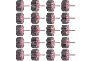 MIXIFLOR 20 Pack Abrasive Flap Wheel Sander Set, Mixflor 2”X 1” X1/4” Shank Flap Wheels–5 Pcs of Each 60 80 120 and 240 Grits Aluminum Oxide Flap Wheel Sander for Drill