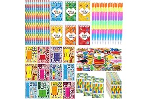 110Pcs Building Blocks Stationery Party Set with Mini Notebooks Pencils Stickers and Gift Bags for Building Blocks Themed Bir