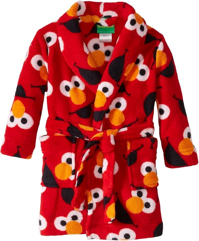 Elmo Little Boys' Plush Bathrobe Bathrobes Clothing