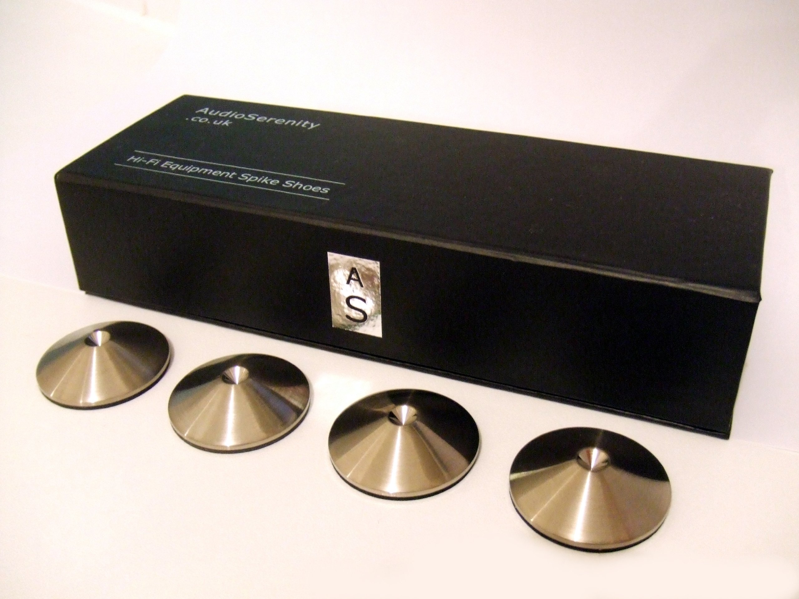 AudioSerenity Set of 4 Brushed Stainless Steel Hi-Fi Spike Shoes