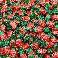 LaetaFood Strawberry Filled Bon Bons Hard Candy, Individually Wrapped (1 Pound Bag)
