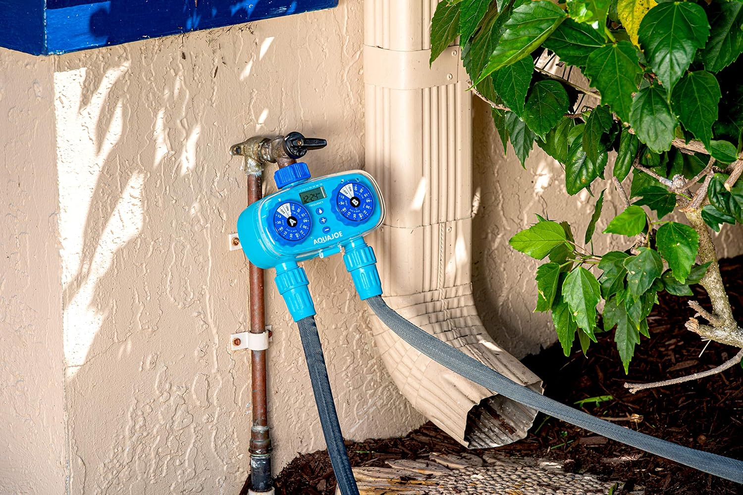 Aqua Joe AJ-ET2Z Easy 2-Zone Electronic Timer w/13 Program Presets, LCD Display, Max Frequency Control : Garden & Outdoor