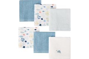 BEBE FAVOUR Baby Washcloths 6 Pack 100% Cotton Soft and Absorbent Terry 10" x 10" Wash Cloths Wipes for Face Hand Body Burp Rag with Sensitive Skin for Newborns Infants Toddlers