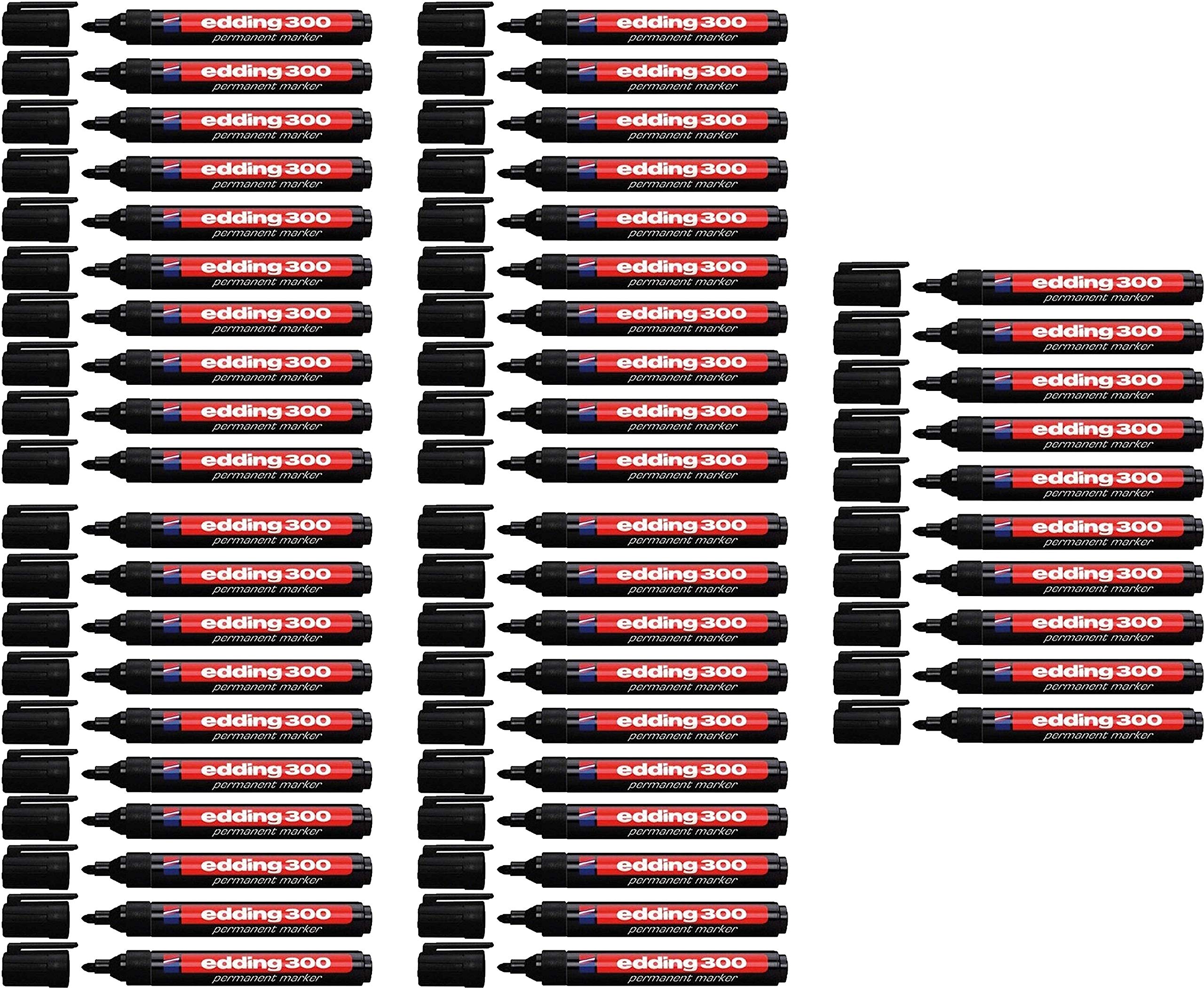 edding Permanent Marker 300 Black (Pack of 50)