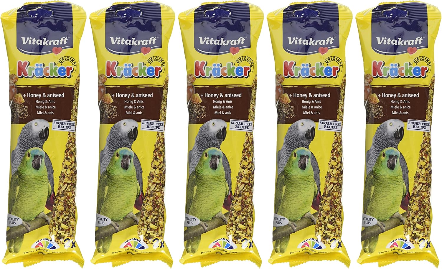 Vitakraft Kracker Parrot Bird Food Honey-Anise, Pack of 5, 1 count (Pack of 5) - Image 5