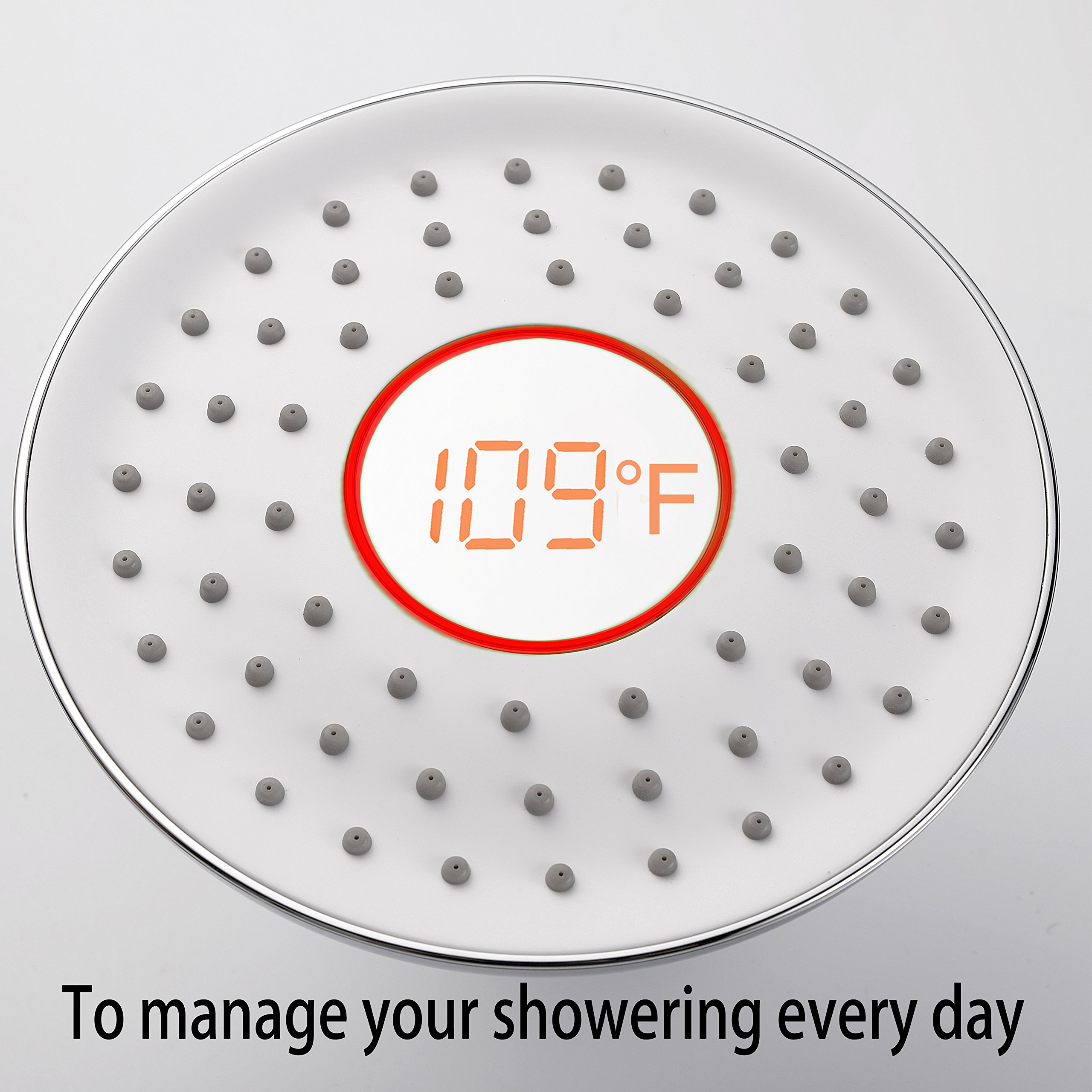 YOO.MEE Magic Rain Shower Heads with LED Mirror Display Water Gallon